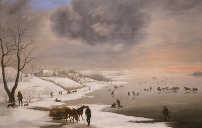 Paesaggio invernale con la chiesa di Brabrand da Christian David Gebauer